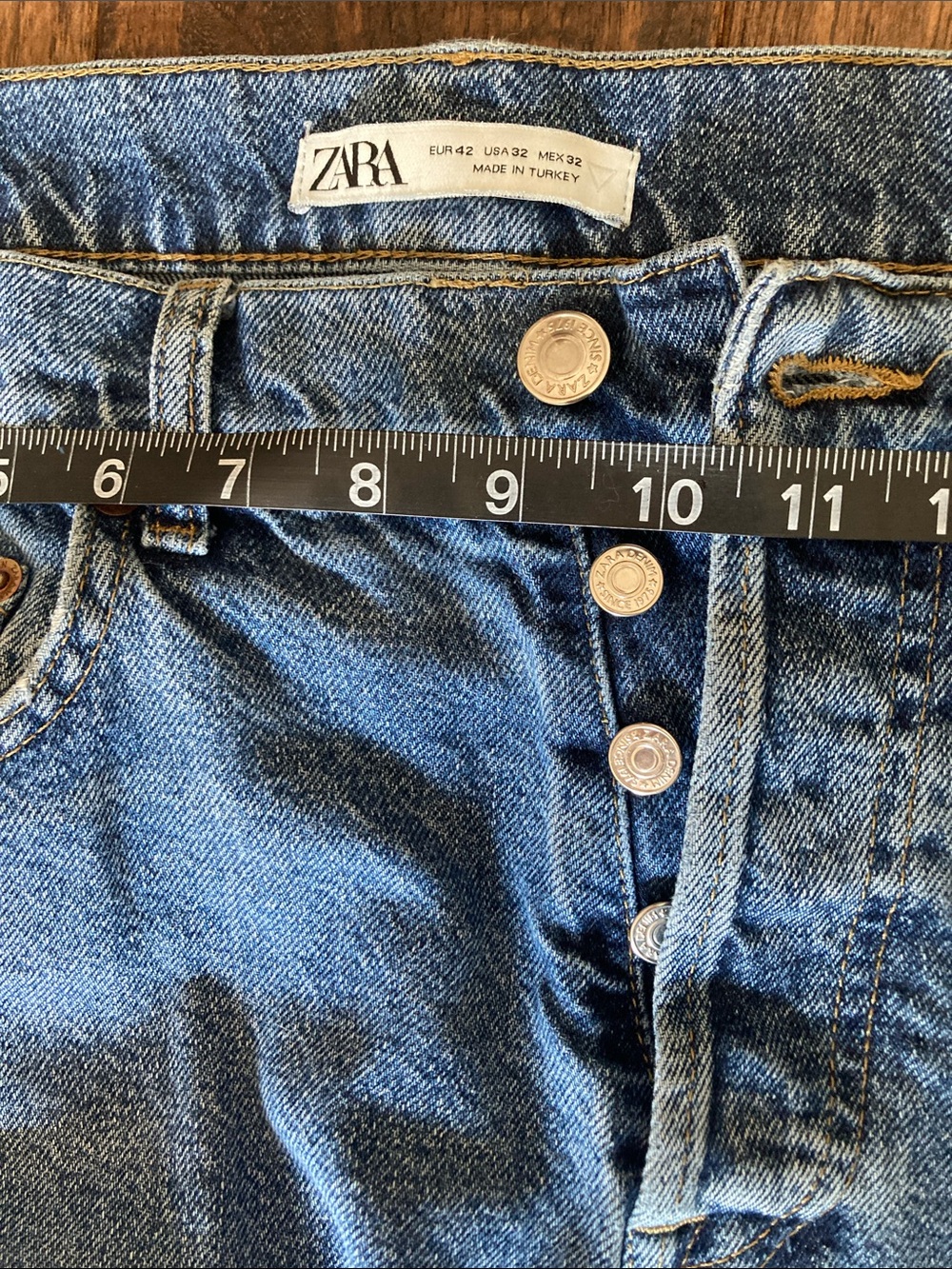 Men’s Zara Button-Fly High-Rise Jeans - Blue